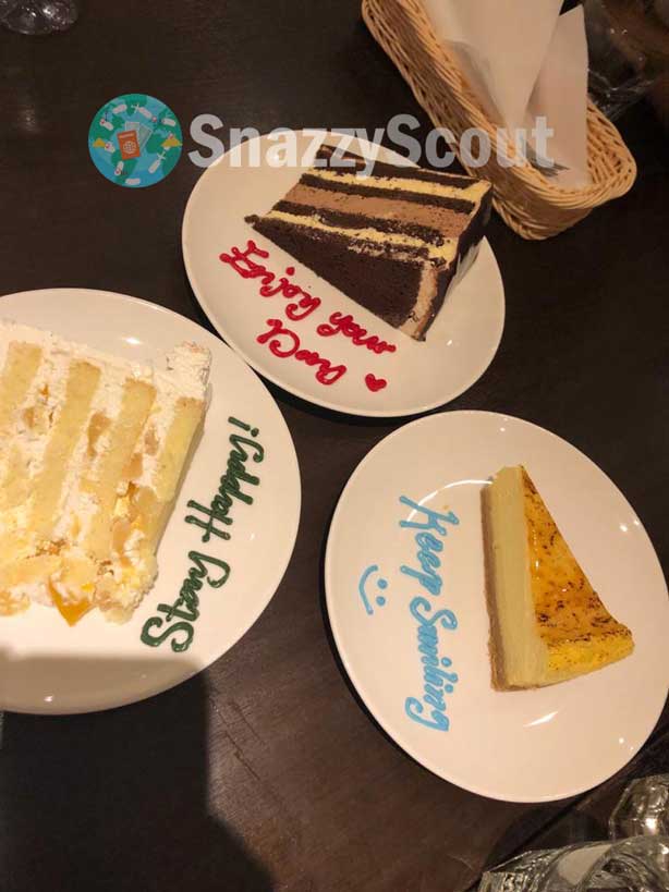 Variety of cakes at Secret Recipe maldives
